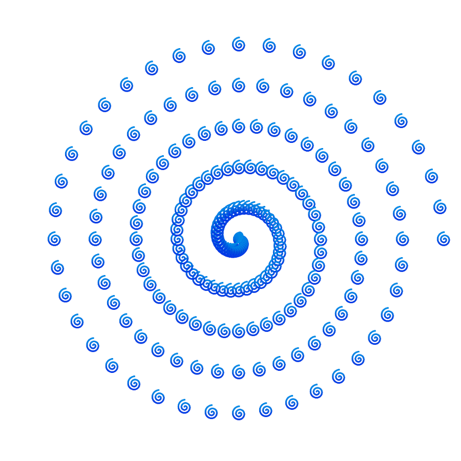 200 spiral emojis placed in a spiral